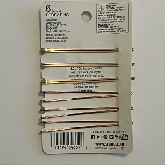 5/$20 Scunci 6pc Gold Toned Hair Pins - Picture 3 of 3